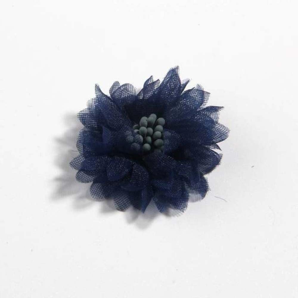 10PCS 4CM 1.5" Artificial Fabric Flower for Dress Wedding Bouquet Jewelry Accessories Brooch Production,Navy