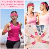 36 Pieces Breast Cancer Awareness Sweatband Pink Ribbon Wristbands Sports Sweatband for Football Basketball Baseball Running(Rose Red) view 3