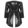 Linjinx Women's Circus Ringmaster Costume Sequin Open Front Blazer Ringmaster Jackets Halloween Fancy Dress Black XX-Large view 4