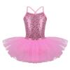 YOOJOO Kids Girls Sequins Camisole Ballet Dance Dress Tutu Skirted Leotard Ballerina Dancewear Costumes for Toddlers Pink 5-6 Years view 1