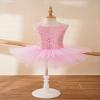 YOOJOO Kids Girls Sequins Camisole Ballet Dance Dress Tutu Skirted Leotard Ballerina Dancewear Costumes for Toddlers Pink 5-6 Years view 3