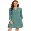 ZENNILO Womens 3/4 Sleeve Dress V Neck Plus Size Tshirt Dress for Women Knee Length with Pockets view 2