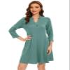 ZENNILO Womens 3/4 Sleeve Dress V Neck Plus Size Tshirt Dress for Women Knee Length with Pockets view 3