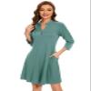 ZENNILO Womens 3/4 Sleeve Dress V Neck Plus Size Tshirt Dress for Women Knee Length with Pockets view 4