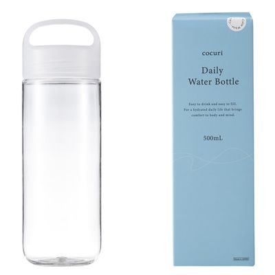 Marna Daily Water Bottle, 16.9 fl oz (500 ml) (Washerless) Smooth Mouth Feel Like Glass (Lightweight/Dishwasher Safe), Water Bottle, Drink Bottle (Made in Japan, Easy to Clean), Calm White K795W