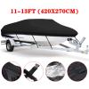 11-13ft 14-16ft 17-19ft 20-22ft Boat Cover Anti-UV Waterproof Heavy Duty 600D Marine Trailerable Canvas Boat Accessories (Color : 11-13ft) view 2