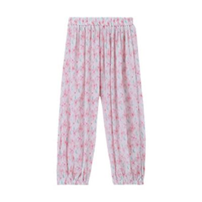 Toddler Kids Baby Girls Long Bloomers Soft Cotton Harem Pants Summer Dress Ice Silk Loose Thin Girl Little Sister Bodysuit (Red, 12-18 Months)