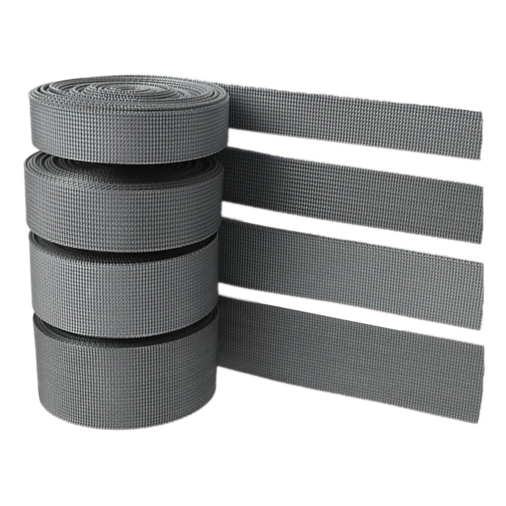 Nylon Webbing Strap, Black/Grey Heavy Tape for Bags, Cargo/Luggage Strapping, Outdoor Climbing