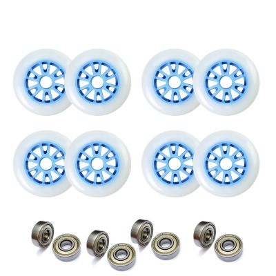 JHKJ 8-Pack Inline Wheels for Outdoor 86A/88A with Bearings Speed Inline Wheels 90mm 100mm 110mm 125mm Professional Replacement Wheels,Blue,110mm