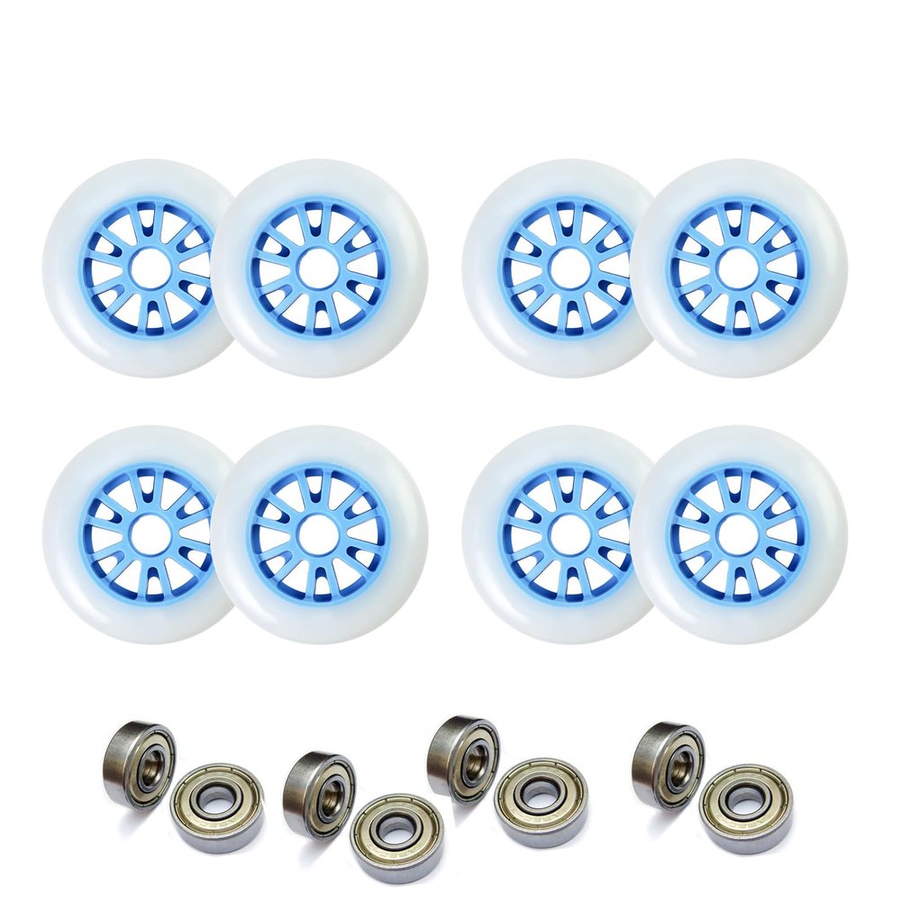 JHKJ 8-Pack Inline Wheels for Outdoor 86A/88A with Bearings Speed Inline Wheels 90mm 100mm 110mm 125mm Professional Replacement Wheels,Blue,110mm