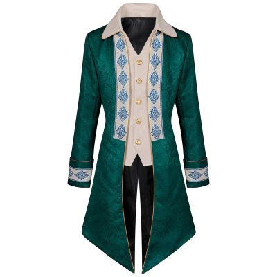 Dgoopd Mens Medieval Steampunk Tailcoat Victorian Gothic Jacket Frock Coat Renaissance Pirate Vampire Gothic Costume Vintage Tuxedo Jacket Halloween Costumes