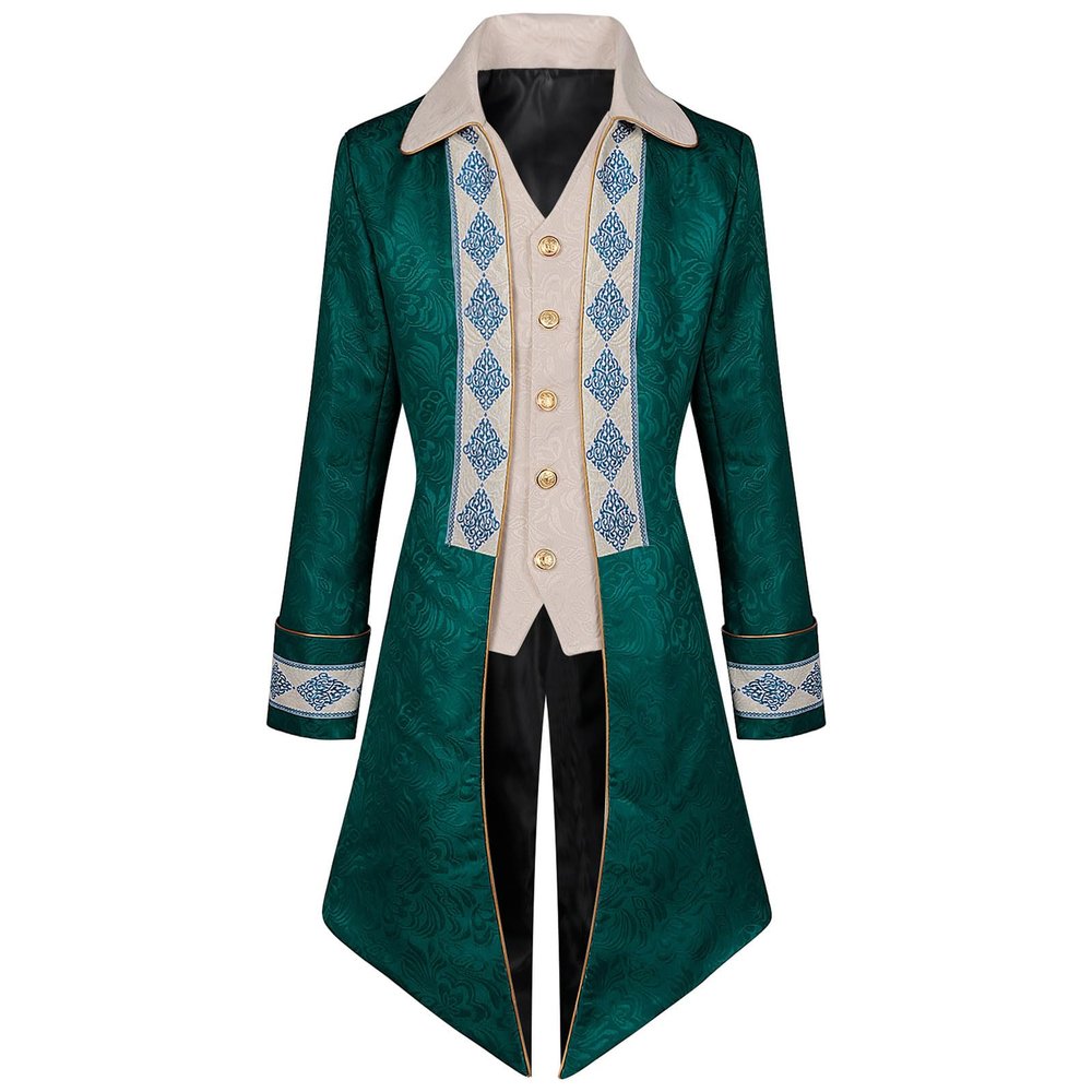 Dgoopd Mens Medieval Steampunk Tailcoat Victorian Gothic Jacket Frock Coat Renaissance Pirate Vampire Gothic Costume Vintage Tuxedo Jacket Halloween Costumes