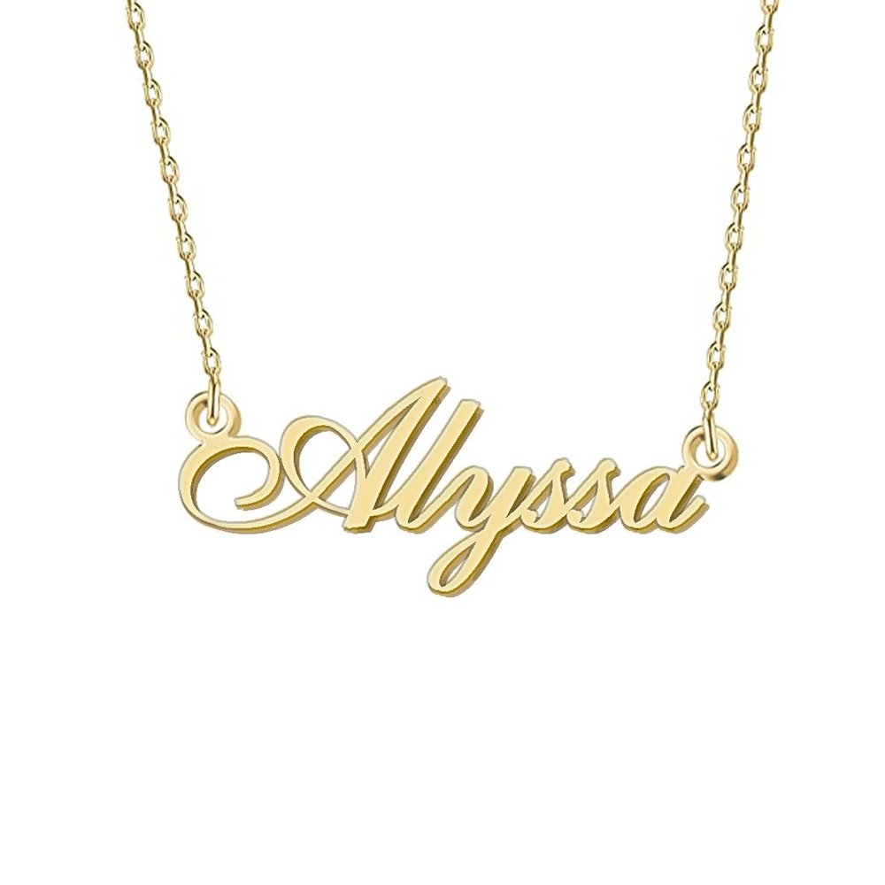 BeautyLiLi Tiny Necklaces for Women Dainty Jewelry Pendant Name Necklace for Women Alyssa