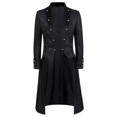 Dgoopd Mens Gothic Tailcoat Jacket Steampunk Medieval Jacket Victorian Renaissance Pirate Frock Coat Cosplay Uniform Vintage Goth Coat Halloween Costumes