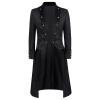 Dgoopd Mens Gothic Tailcoat Jacket Steampunk Medieval Jacket Victorian Renaissance Pirate Frock Coat Cosplay Uniform Vintage Goth Coat Halloween Costumes