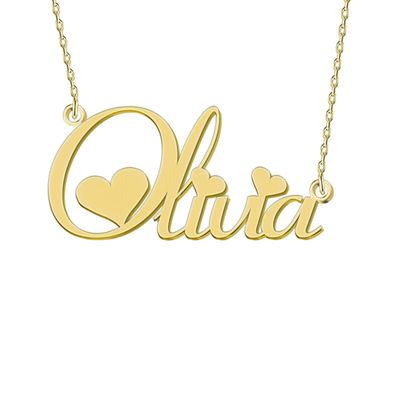 BeautyLiLi Name Necklace with Heart Jewelry Gifts Christmas Gifts Mothers Day Gift for Her Olivia