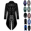 Dgoopd Mens Vintage Tailcoat Jacket Gothic Victorian Frock Coat Steampunk Gothic Medieval Jacket Victorian Halloween Costume view 1