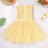 7th 8th Birthday Girl Outfit: Seventh Eighth Birthday Dress for Girls Cake Smash Toddler Boho Rainbow Princess Dresses Party Pageant Gown Kids Mini Tutu Skirt Photoshoot Yellow Daisy 7-8 Years view 3