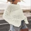 Sidefeel Womens Fall Outfit 2025 Lightweight Sweater Crochet Hollow Out Knit Winter Clothes Medium White view 2