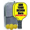 Custom Pickle Ball Paddles Set of 2 Pickleball with Your Photo Text Logo with 1 Portable Carry Bag 4 Balls Yellow view 1