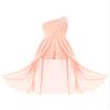 renvena Kids Flower Girls Beaded Wedding Dress One Shoulder Ruched Chiffon Romper with Maxi Skirts Pink 14 Years view 1