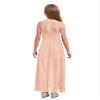 renvena Kids Flower Girls Beaded Wedding Dress One Shoulder Ruched Chiffon Romper with Maxi Skirts Pink 14 Years view 3