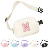 Aganmi Chenille Letter Crossbody Bags for Women Trendy, Waterproof Fanny Packs for Women Cross Body, Initial Letter Belt Bag with Multiple Inner Pockets and Adjustable Strap,N view 1