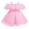 Baby Girls 3D Butterfly Tulle Tutu Dress Toddler Kids Sleeveless Butterfly Birthday Christening Formal Pageant Wedding Princess Dresses Cake Smash Outfit for Photo Shoot Pink Butterfly 12-18 Months view 3