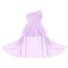 YONGHS Kids Flower Girls One Shoulder Ruched Chiffon Wedding Maxi Romper Evening Gown Dance Wear Lavender 6 view 1