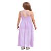 YONGHS Kids Flower Girls One Shoulder Ruched Chiffon Wedding Maxi Romper Evening Gown Dance Wear Lavender 6 view 3