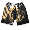 Bigfoot Silhouette Men's Swim Trunks - Summer Jungle Hawaiian Shorts for Men, Men's Summer Bathing Shorts Set 37 Size Size 2XL view 1