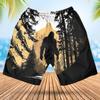 Bigfoot Silhouette Men's Swim Trunks - Summer Jungle Hawaiian Shorts for Men, Men's Summer Bathing Shorts Set 37 Size Size 2XL view 2