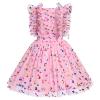 5th 6th Birthday Girl Outfit: Fifth Sixth Birthday Dress for Girls Cake Smash Toddler Boho Rainbow Princess Dresses Party Pageant Gown Kids Mini Tutu Skirt Photoshoot Pink Butterfly 5-6X view 4