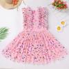9th 10th Birthday Girl Outfit: Ninth Tenth Birthday Dress for Girls Cake Smash Toddler Boho Rainbow Princess Dresses Party Pageant Gown Kids Mini Tutu Skirt Photoshoot Pink Butterfly 9-10 Years view 2