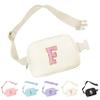 Aganmi Chenille Letter Crossbody Bags for Women Trendy, Waterproof Fanny Packs for Women Cross Body, Initial Letter Belt Bag with Multiple Inner Pockets and Adjustable Strap,F view 1