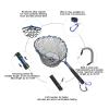 SUNMME Foldable and Retractable Fishing net Fly Fishing Landing Net Alunimum Alloy Frame Soft Rubber Mesh EVA Handle Carp Bass Trout Fishing Tackle Easy to Carry and Storage view 2