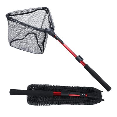 SUNMME Foldable and Retractable Fishing net Fishing Net Folding Fishing Net Telescopic Fishing Landing Net Scoop with Handle Fishing Tools 70/95/120cm Easy to Carry and Storage