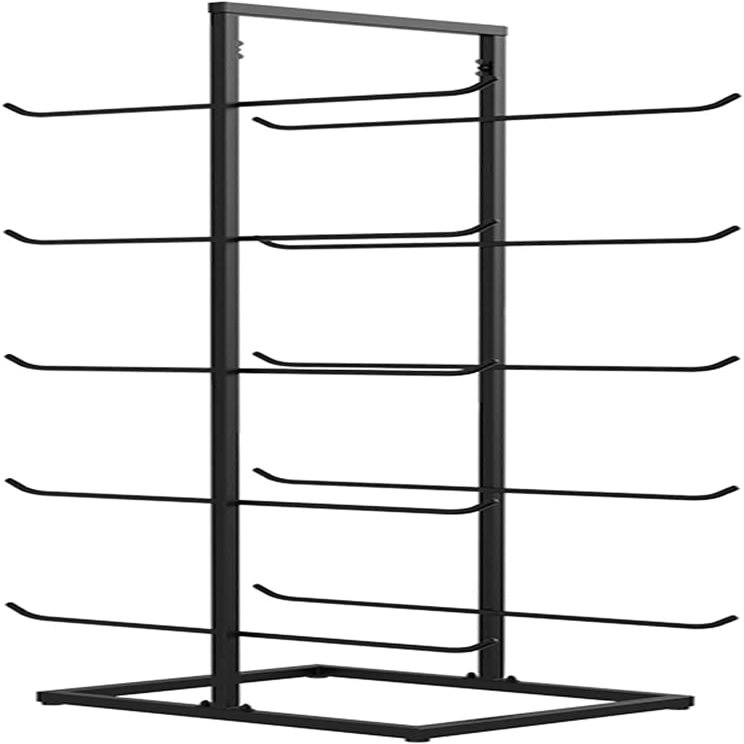 Katzowen Sturdy Steel Yoga Mat Storage Stand, 5-Layer Foam Roller Holder for Resistance Bands, Large Capacity 20 Exercise Mats (Color : Black)