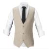 Tuikayoo Men's Summer Linen Vest Suit Waistcoat Casual Vest Regular Fit(Light Blue,M) view 2