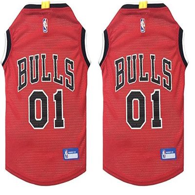 NBA Chicago Bulls Dog Jersey, Medium - Tank Top Basketball Pet Jersey (Pack of 2)