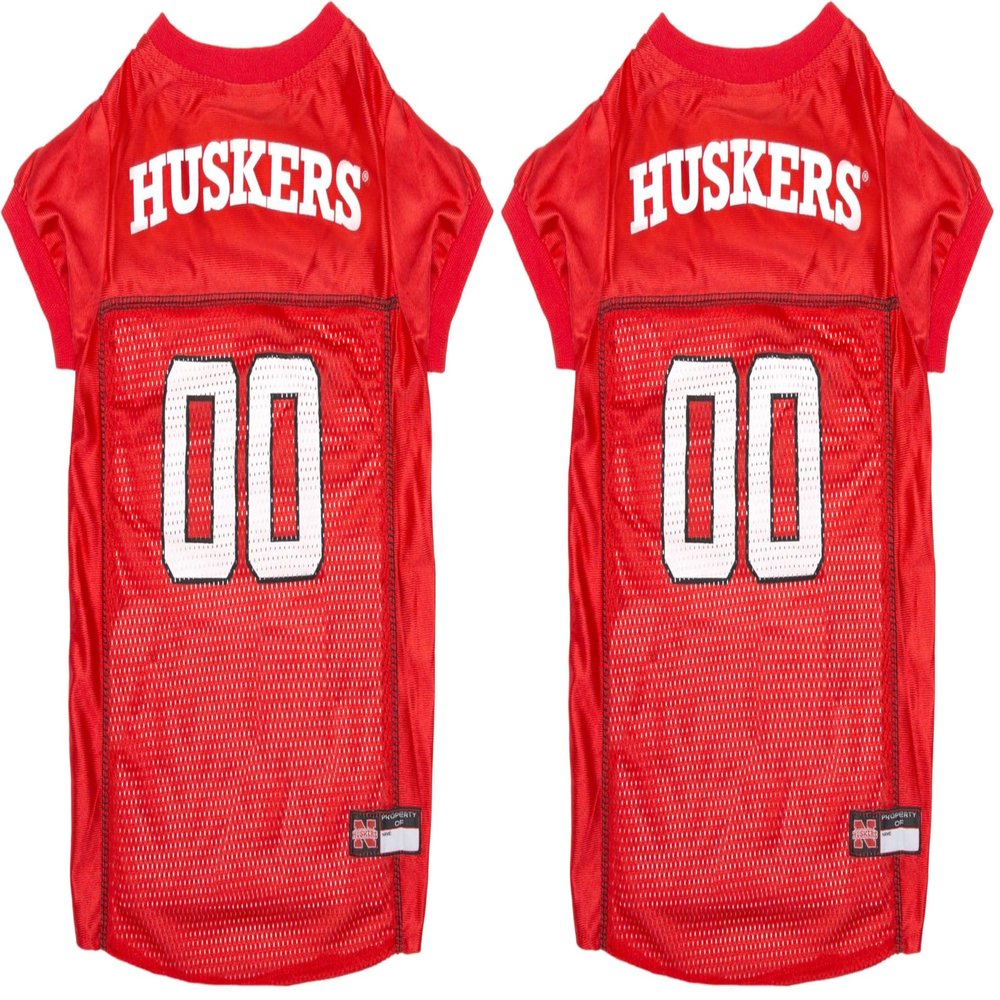 NCAA College Nebraska Huskers Mesh Jersey for Dogs & Cats, Medium. Licensed Big Dog Jersey with Your Favorite Football/Basketball College Team (Pack of 2)