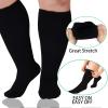 GET-FA 3 Pairs Plus Size Compression Socks for Women and Men Wide Calf 20-30mmhg Extra Large Knee High Support for Circulation view 4