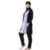 Plus Size Burkini Swimsuit for Women Modest Muslim Swimwear Full Cover Swim Top Pants Hijab Set Black+Pink+Purple 3XL view 2