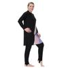 Plus Size Burkini Swimsuit for Women Modest Muslim Swimwear Full Cover Swim Top Pants Hijab Set Black+Pink+Purple 7XL view 4