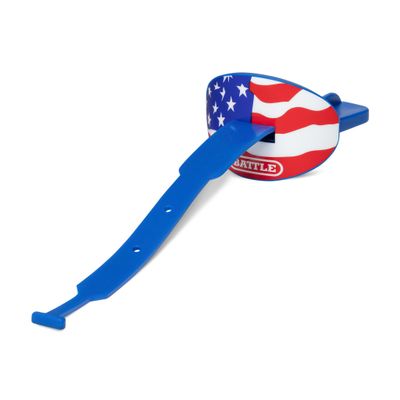 Battle Sports Speed Football Mouthguard with Strap - Oxygen Football Mouthguard Superior Airflow & Better Performance, Maximum Breathability - USA Flag/Red, White, Blue