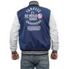 Mens Vintage NY Basketball Polyester Jacket - MA-1 Bomber with PU Leather Sleeves view 2