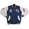 Mens Vintage NY Basketball Polyester Jacket - MA-1 Bomber with PU Leather Sleeves view 3