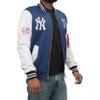 Mens Vintage NY Basketball Polyester Jacket - MA-1 Bomber with PU Leather Sleeves view 4