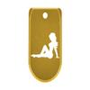 NDZ Performance Magazine Base Plate with Finger Extension for Sig P365 .380 ACP  Trucker Mudflap Girl  Gold  Anodized Aluminum  Made in USA view 1