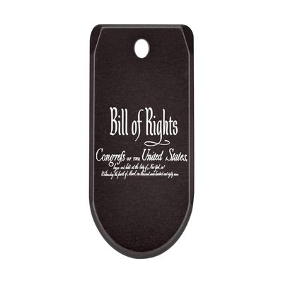 NDZ Performance Magazine Base Plate with Finger Extension for Sig P365 .380 ACP Bill of Rights Script Text Black Anodized Aluminum Made in USA